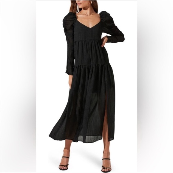 black long crochet dress Black Crochet Maxi Knit Dress main image 0